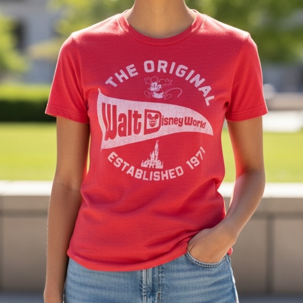 Walt Disney World Red Graphic T-Shirt Size M Unisex